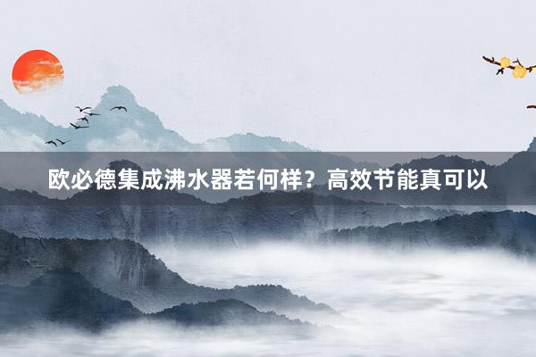 欧必德集成沸水器若何样？高效节能真可以