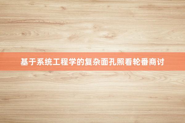 基于系统工程学的复杂面孔照看轮番商讨