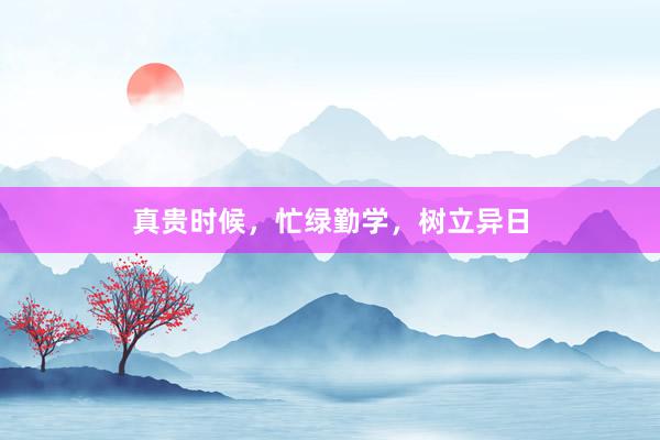 真贵时候，忙绿勤学，树立异日