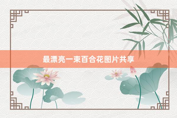 最漂亮一束百合花图片共享
